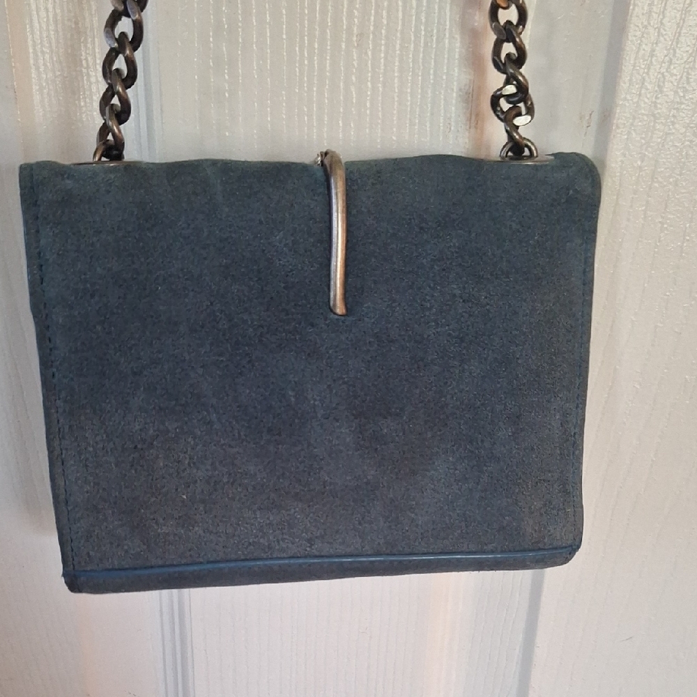 Zara Blue and Silver Crossbody Bag with Chain Strap - Picture 2 of 6